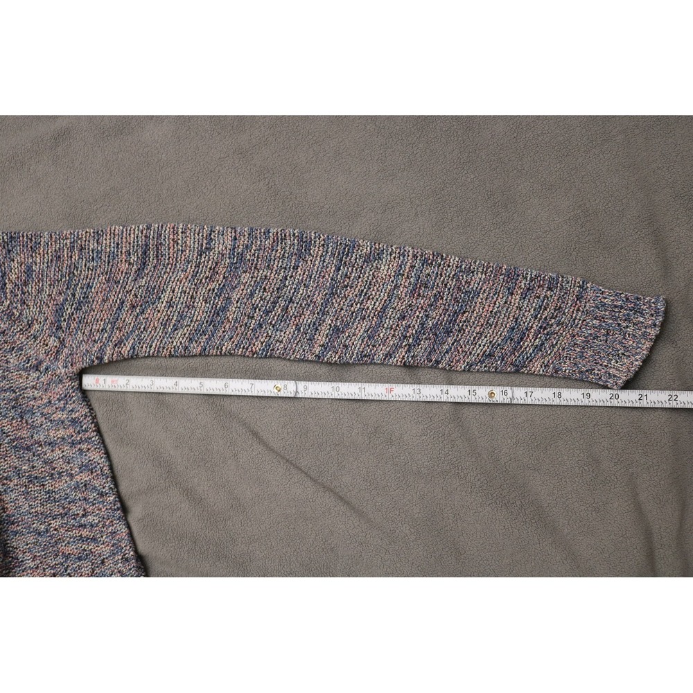 AMERICAN EAGLE Sweater Marled Knit Button Cardigan Women Large Blue Pink Crochet - Picture 9 of 11